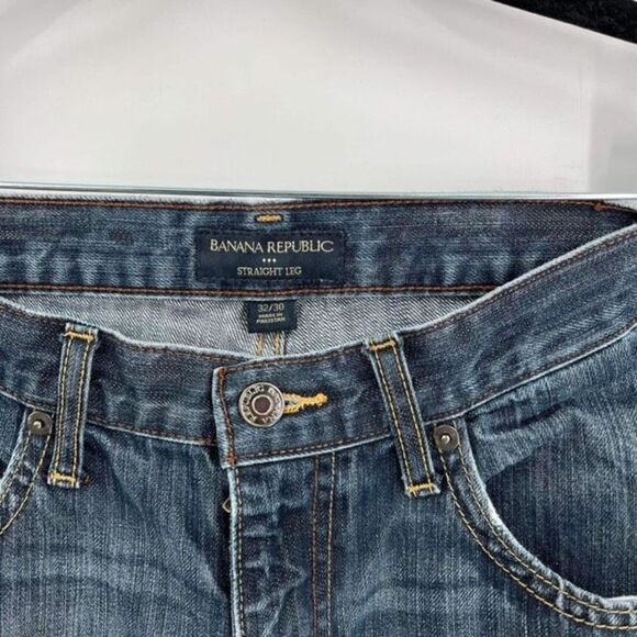 Banana Republic Men's Stretch Straight Jeans Blue Denim Medium Wash Size 32/30 - Picture 6 of 9